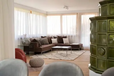 Ein Sitzbereich in der Unterkunft Haus4Zimmer - Luxus mit Blick über den Bodensee - mit Garage