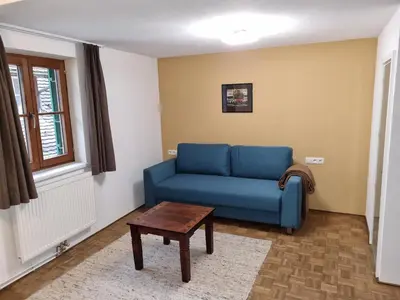 Ein Sitzbereich in der Unterkunft Appartment Montfort