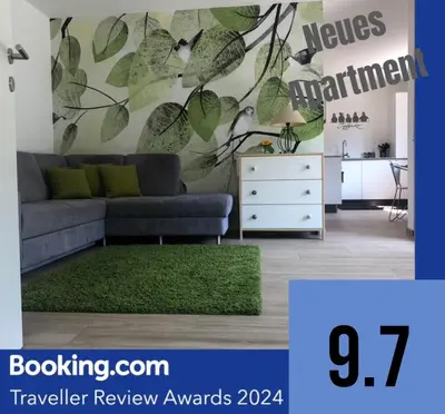Ein Sitzbereich in der Unterkunft Apartments 