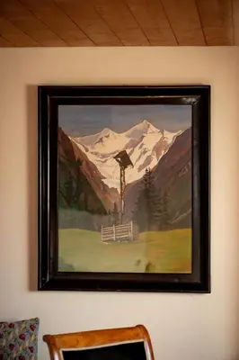 Ein allgemeiner Bergblick oder ein Berglick von der Ferienwohnung aus