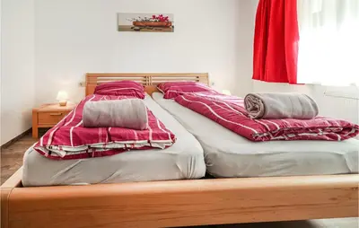 Ein Bett oder Betten in einem Zimmer der Unterkunft Ferienwohnung Mit Ausblick