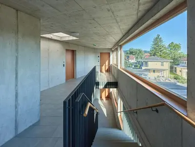 Ein Balkon oder eine Terrasse in der Unterkunft BOUTIQUE APARTMENTS LUSTENAU Nachhaltige Kühlung über Erdsonde und Fussbodenkühlung