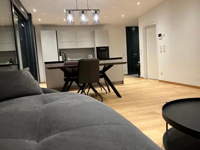 Ein Sitzbereich in der Unterkunft Haus Am Anger Dornbirn