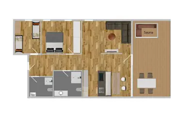 Grundriss der Unterkunft Appartement Zentral mit Panoramasauna by A-Appartments